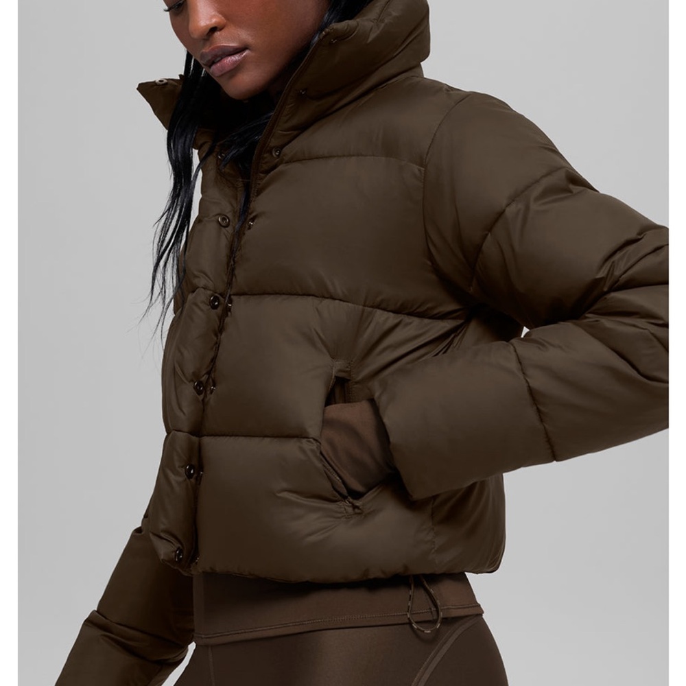 Alo Gold Rush Puffer in Espresso
